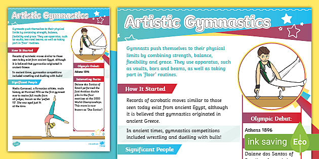 Artistic Gymnastics Fact Sheet (teacher made) - Twinkl