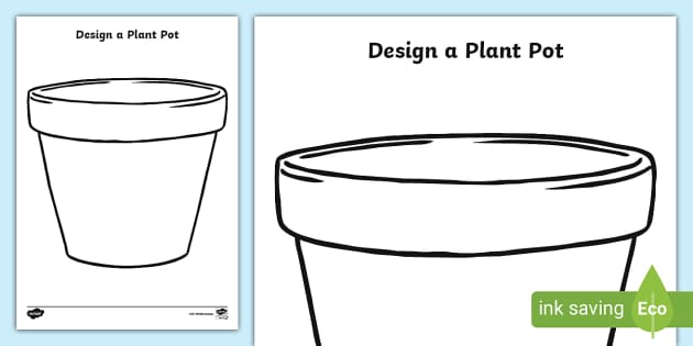 Flower pot coloring printable page for kids 6