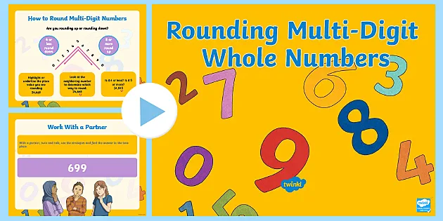 Rounding up + down — whole numbers style A little bit of task card