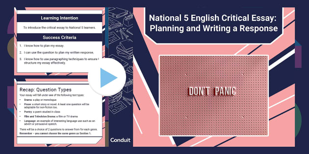 nat 5 critical essay marking scheme