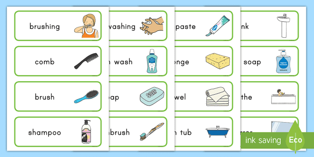 keeping clean word cards personal hygiene teacher made keeping clean word