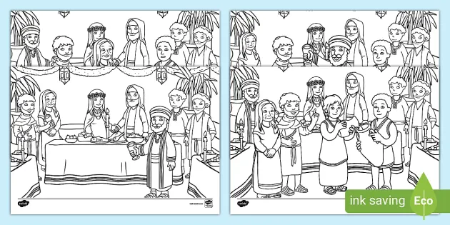 jesus first miracle at cana coloring pages