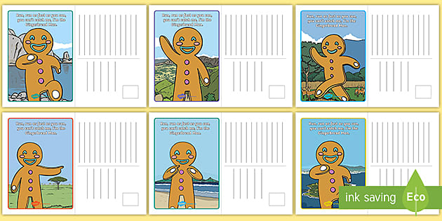 Gingerbread Man Postcards (Hecho por educadores) - Twinkl