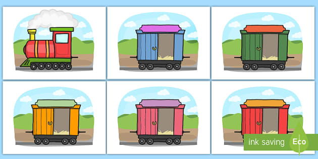 fully editable train and carriages teacher made