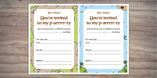 Editable Pirate Party Invitation Template | Twinkl Party