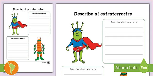 Actividad: Describe al extraterrestre- Guía de trabajo