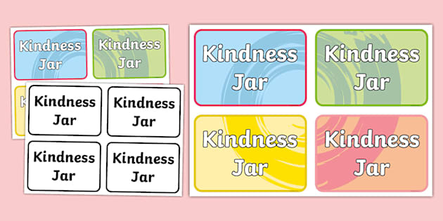 Kindness Jar Labels (teacher made) - Twinkl