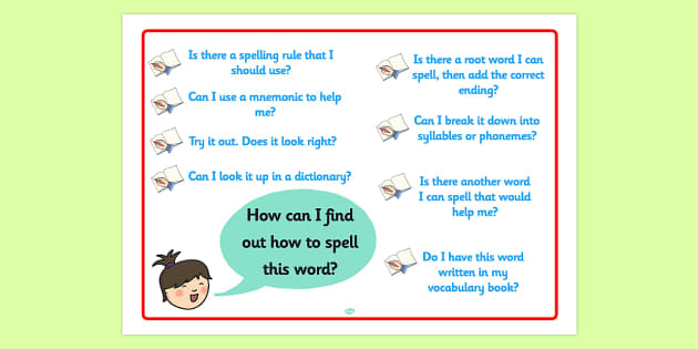 Spelling Strategies Poster (Large) - spelling, spelling