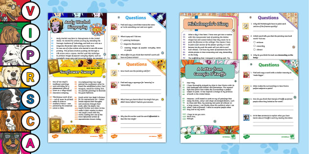 UKS2 Famous Artists 60-Second Reads Activity Pack - Twinkl