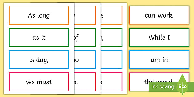 John 9:4-5 Word Cards (teacher made) - Twinkl