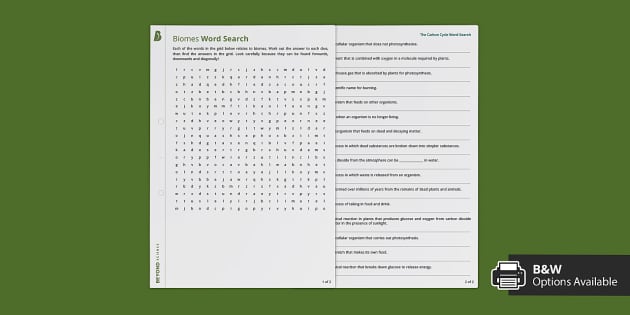 Biomes Word Search (teacher made) - Twinkl