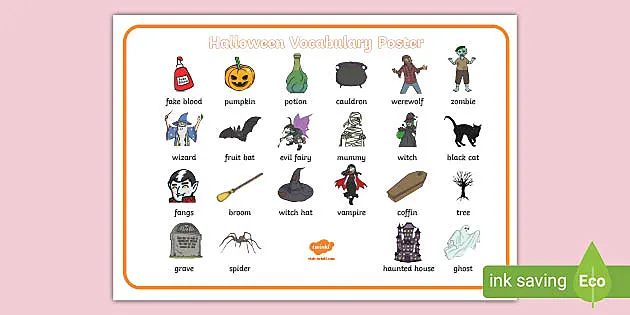 Halloween Words Display Poster | Primary Resources | Twinkl