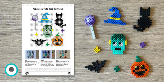 Halloween Perler Bead Patterns for a Fun Haunted House (Free)