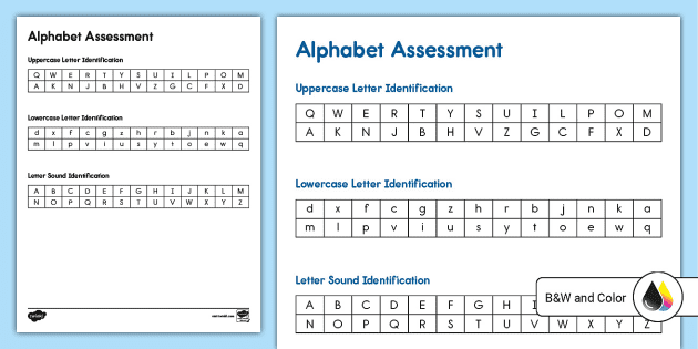Alphabet Knowledge Assessment Sheet Kindergarten Resources