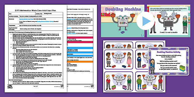 Kindergarten Maths: Doubling Machine Whole Class Adult Input Plan and ...