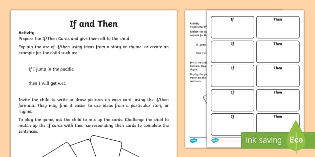 If and Then Cards Activity (teacher made) - Twinkl