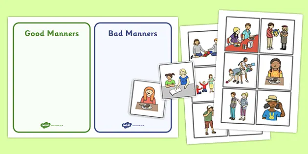 good and bad manners worksheet