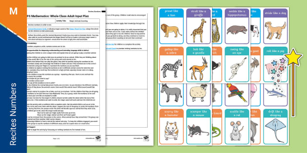 EYFS Magic Animals Counting to 10 Whole Class Adult Input Plan