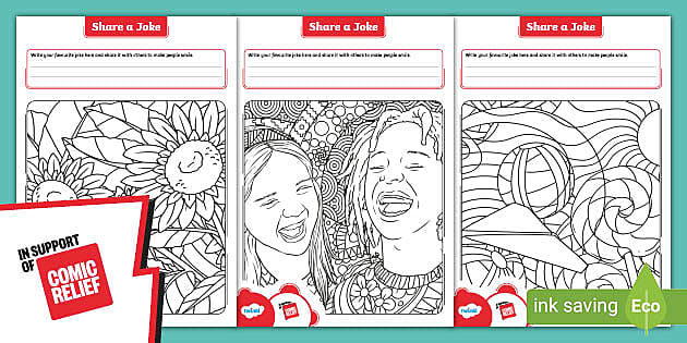 FREE! - 2021 Comic Relief: Colouring Sheets for Ages 7-11