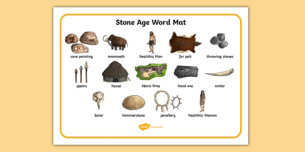 The Stone Age Word Mat - Teaching Resources (teacher made)