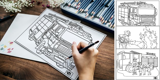 Fire Fighter Colouring Sheets Twinkl Party fire-fighter-colouring-sheets-twinkl-party