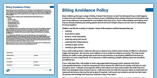 biting-avoidance-policy-for-childminders-teacher-made