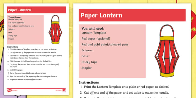 Lantern Template for Chinese New Year | Craft Instructions