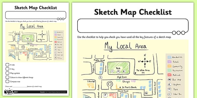 What Is A Local Map Sketch Map Checklist Worksheet / Worksheet (Teacher-Made)