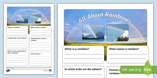 All About Rainbows Fact File Template (teacher made)