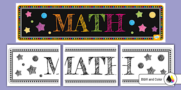 Math Chalkboard Theme Banner (Teacher-Made) - Twinkl