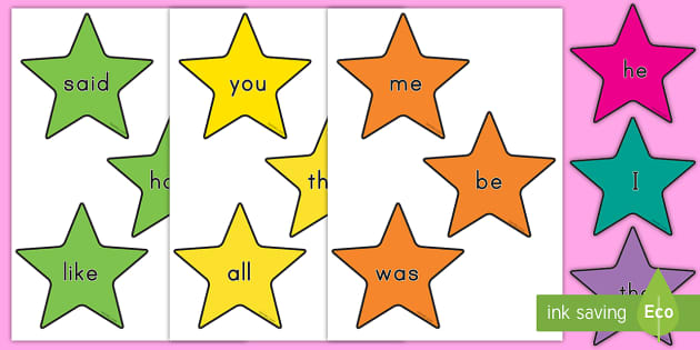 Editable Star Sight Word Cutouts (Hecho por educadores)