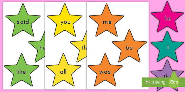 Editable Star Sight Word Cutouts - Twinkl