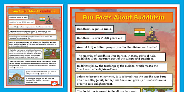 Fun Facts of Buddhism Display Poster teacher made Twinkl