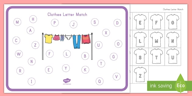 Clothes Letter Matching Activity Mat (Teacher-Made) - Twinkl
