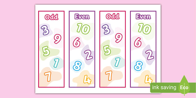Odd and Even Numbers Chart for Kids