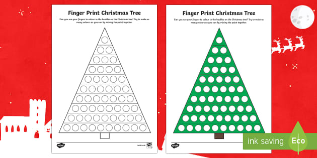 eyfs finger print christmas tree activity