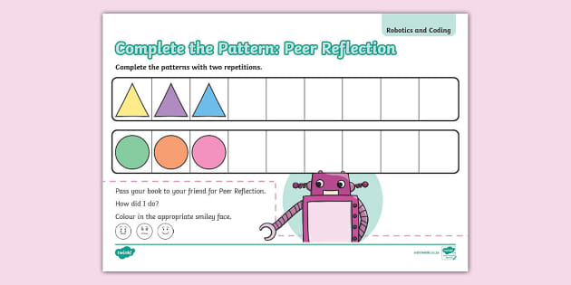 Grade 1: Complete the Patterns - Peer Reflection - Twinkl