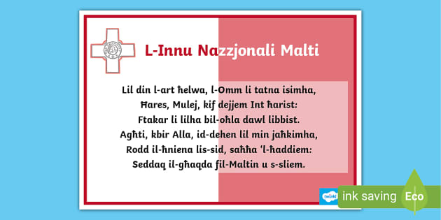 L-Innu Nazzjonali Malti | Primarja (teacher made) - Twinkl