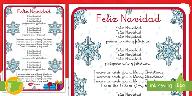 Feliz Navidad Poster De La Letra Teacher Made La letra de jingle bells en espanol es interpretada por dolly parton son propiedad y copyright de sus autores, artists y discograficas. feliz navidad poster de la letra