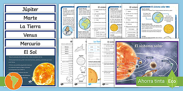 Ficha online de Los planetas para Quinto de primaria