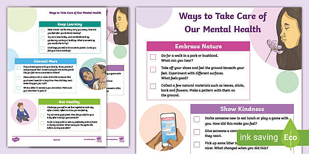 Mental Health Checklist | Primary Education Resources