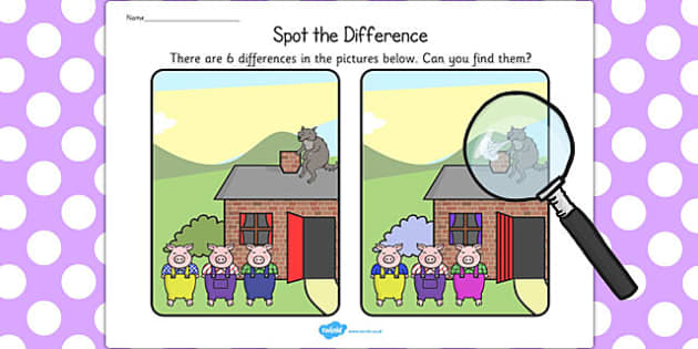 The Three Little Pigs Spot the Difference Activity - difference