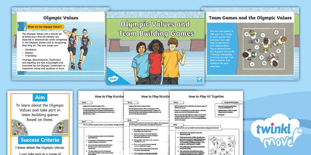 Ks2 Olympic Values And Team Building Games Twinkl Move Pe