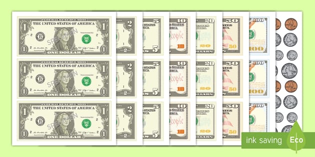10 Dollar Bill Template, Math Resources