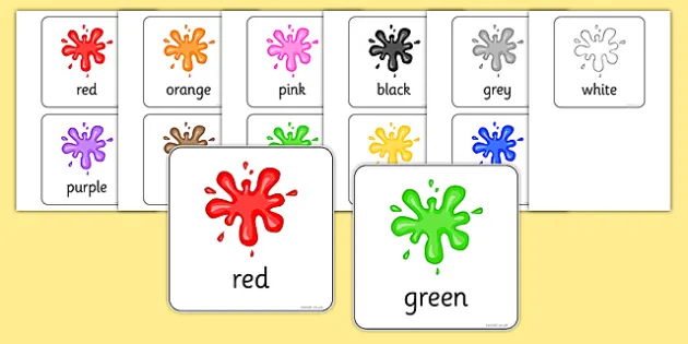 Preschool learning. 23 laminated Green Color theme Picture and Word Flashcards 