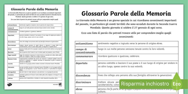 Attività di Scrittura Giorno della Memoria