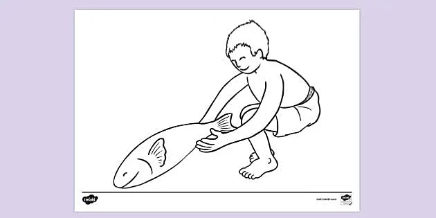 Coloring The Net Fishing Net Coloring Pages
