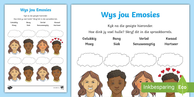 Wys jou Emosies Werkkaart (teacher made) - Twinkl