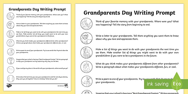 Grandparents Day Writing Prompt | Teaching Resource | Twinkl