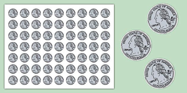 Printable Quarter Coin Sheet Math Resources Twinkl USA